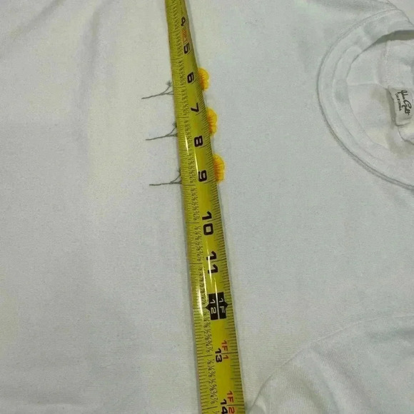 John Galt white short sleeve cropped tee with embroidered flowers on front. - Picture 8 of 10